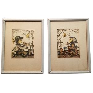 Vintage B. Hummel Girl And‎ Boy Singing Yellow Bird Framed Print